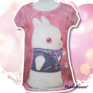 🎉3/$39 White Rabbit Tee - Alice In Wonderland